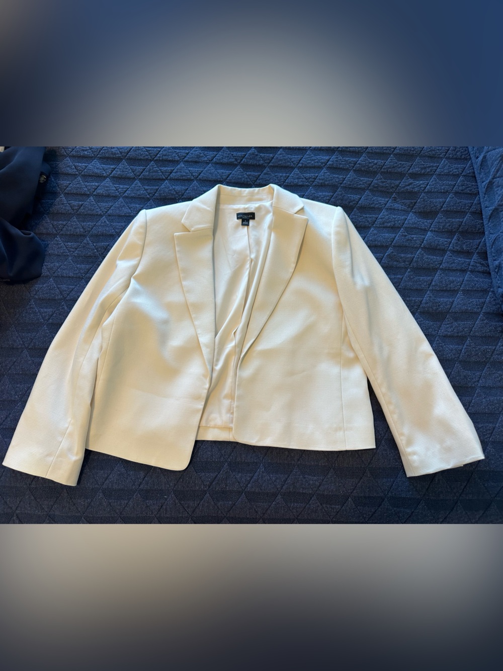 Ann Taylor Light Cream Textured Blazer - Picture 2 of 5